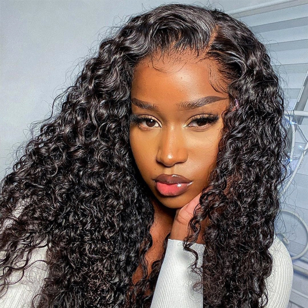 Amella Curly Lace Front Wigs 24-40 Inch Long Hair Wigs Pre Plucked Nat ...