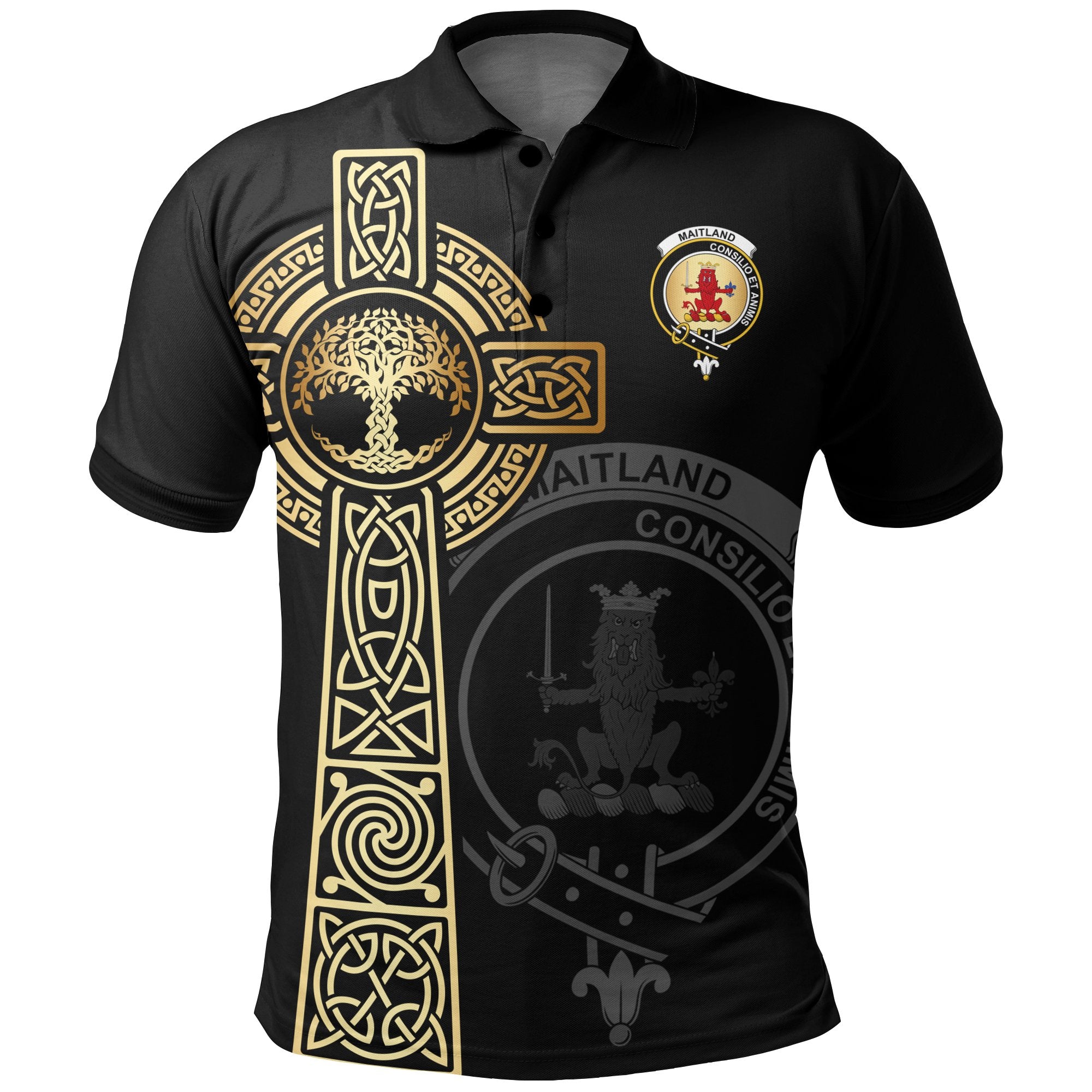 Maitland Clan Unisex Polo Shirt - Celtic Tree Of Life – Scotsprint