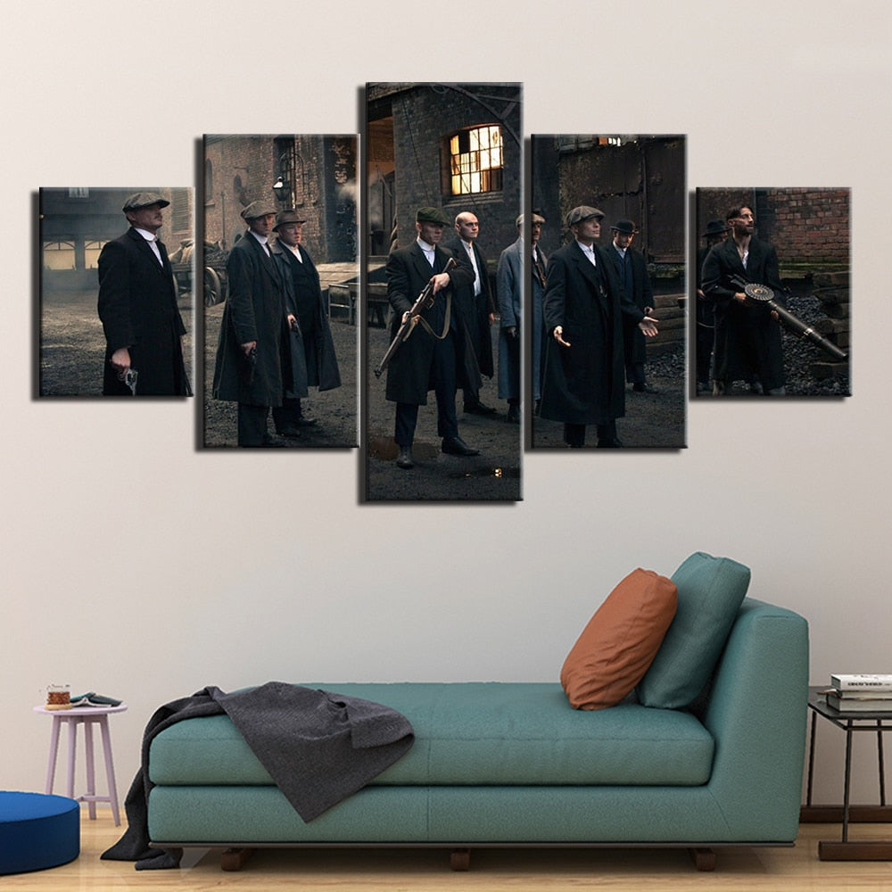 5 Panel Peaky Blinders Canvas Wall Art Man Kave 