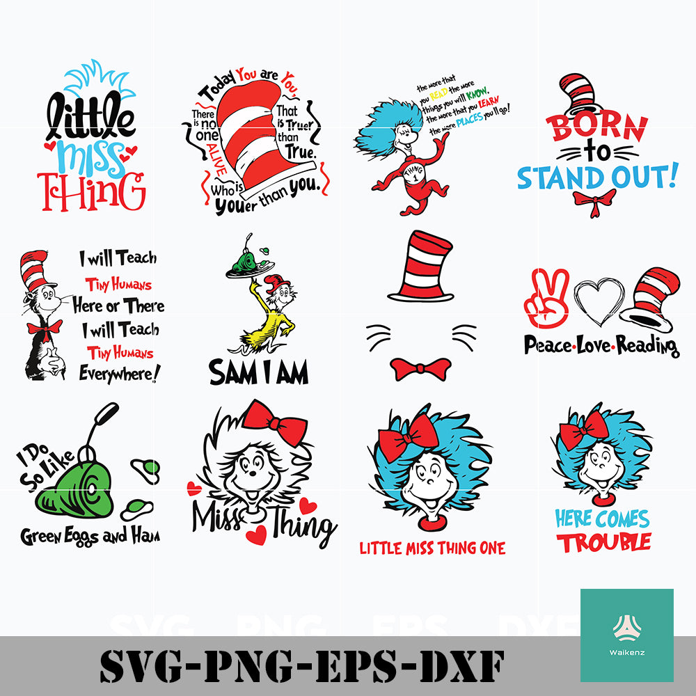 Download Dr Seuss Bundle Svg Dr Seuss Svg Dr Seuss Quotes Svg Png Dxf Eps Waikenz