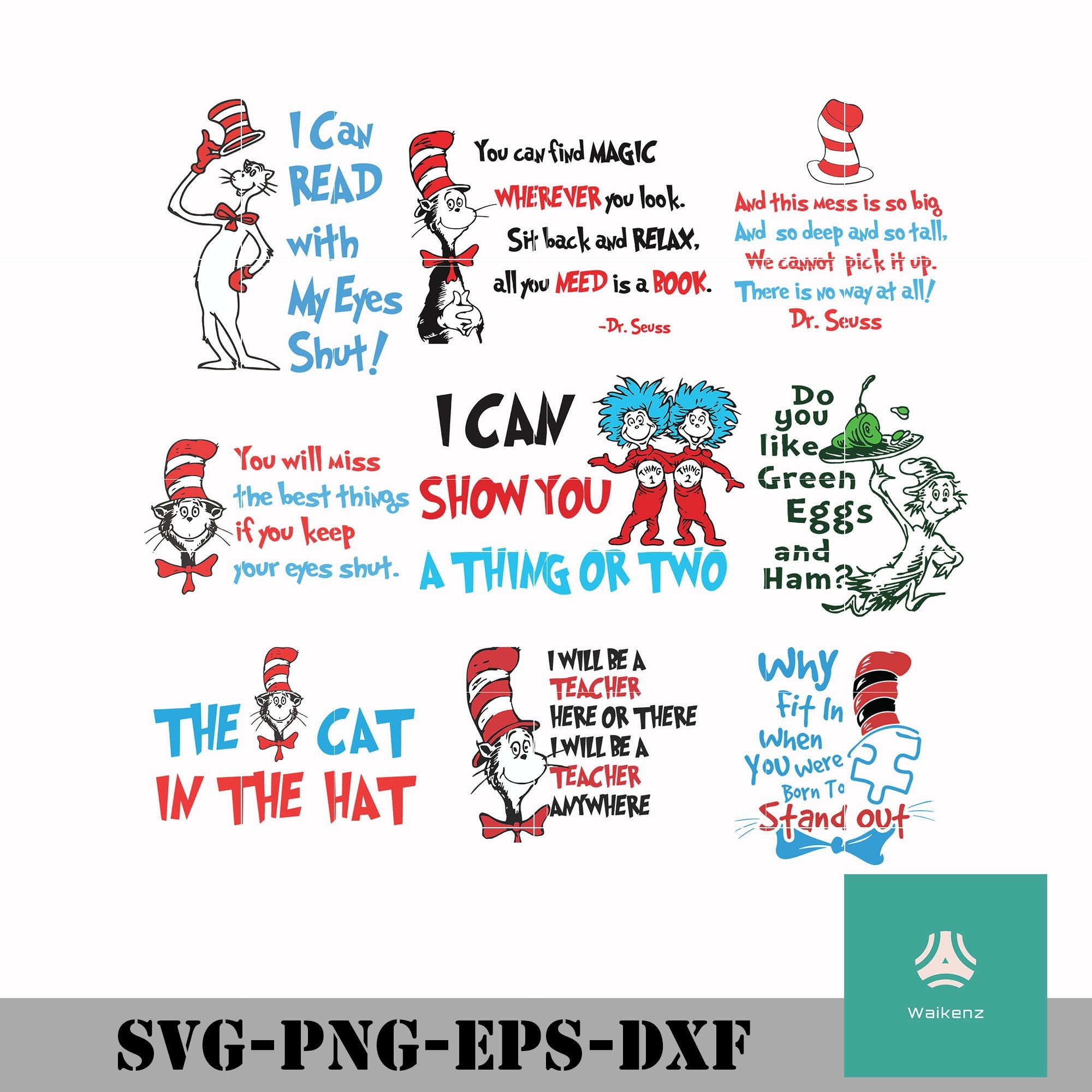 Download Grinch Bundle Svg Dr Seuss Svg Dr Seuss Quotes Digital File Drbl013 Waikenz