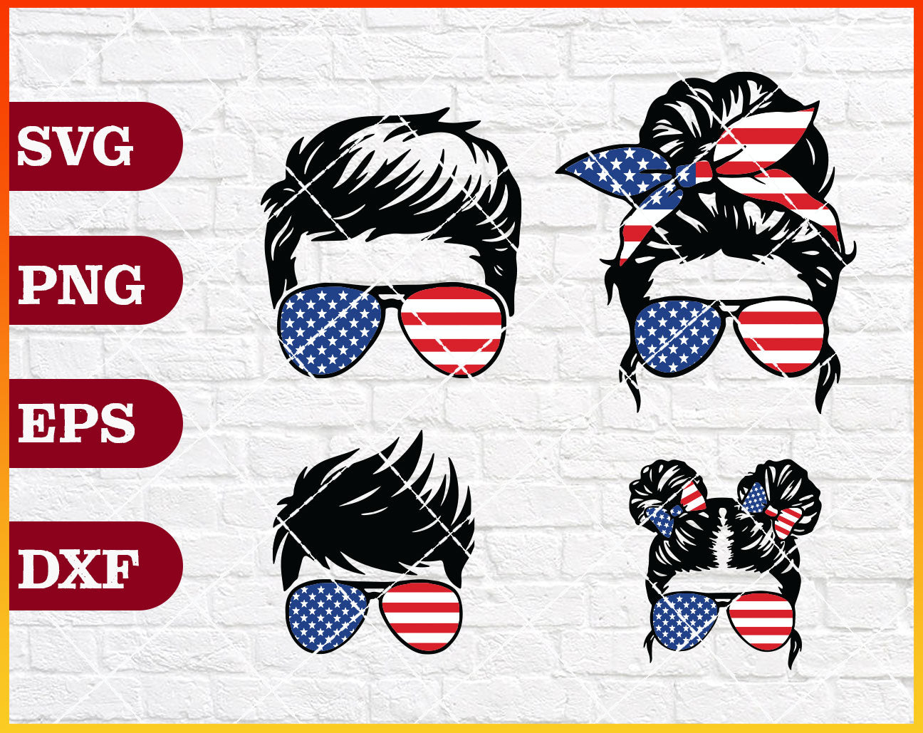 Download 4th Of July Patriotic Family Life Svg Messy Bun Svg Mom Life Kidlif Waikenz