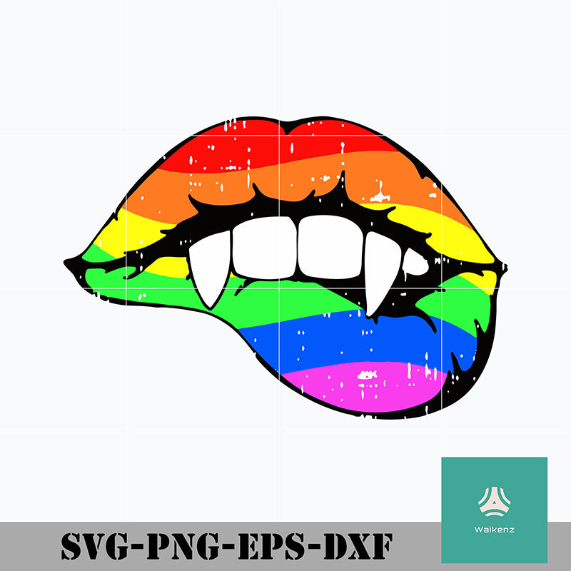 Download Lgbt Vampire Fangs Sexy Lips Svg Halloween Svg Png Dxf Eps Digital Waikenz