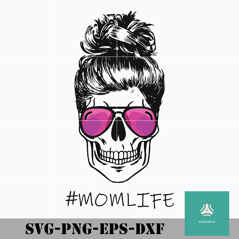 Download Momlife Skull Skeleton Cricut Svg Png Dxf Eps Digital File Waikenz