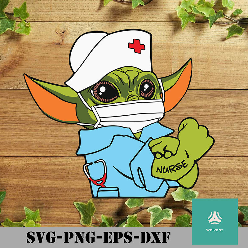 Download Strong Baby Yoda Nurse Svg Star Wars Svg Png Dxf Eps Digital File Waikenz