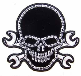 BIKE CHAIN SKULL PATCH (Sold by the piece) – Novelties Company
