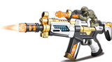 LIGHT UP SUBMACHINE GUN WITH MILITARY ROBOT & SOUND(sold by the piece)