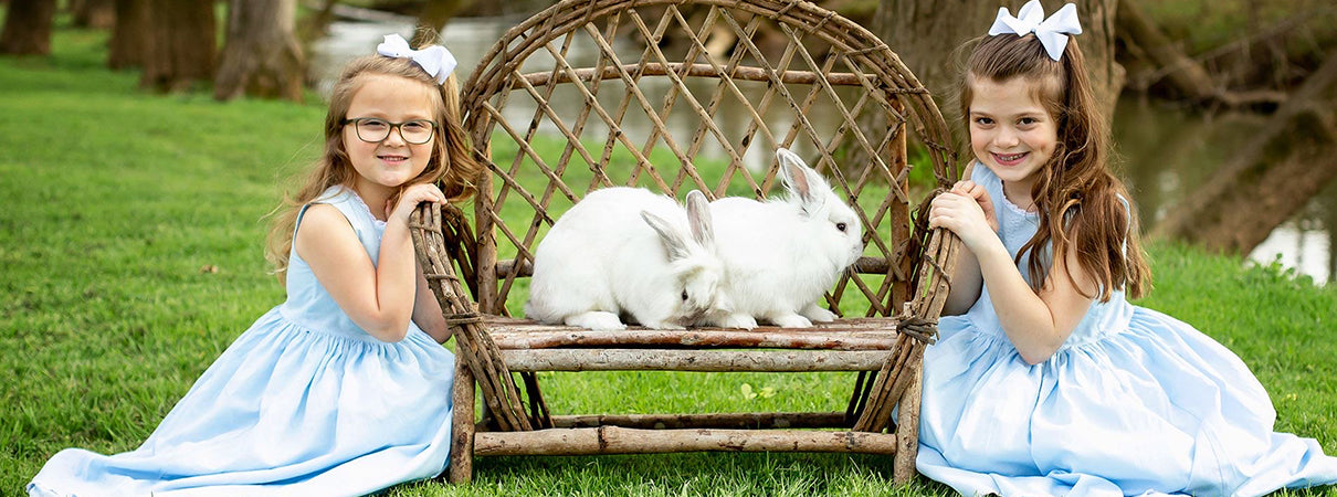 girls easter dresses photos with bunny