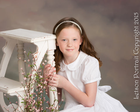 First Communion white dress by Strasburg Children