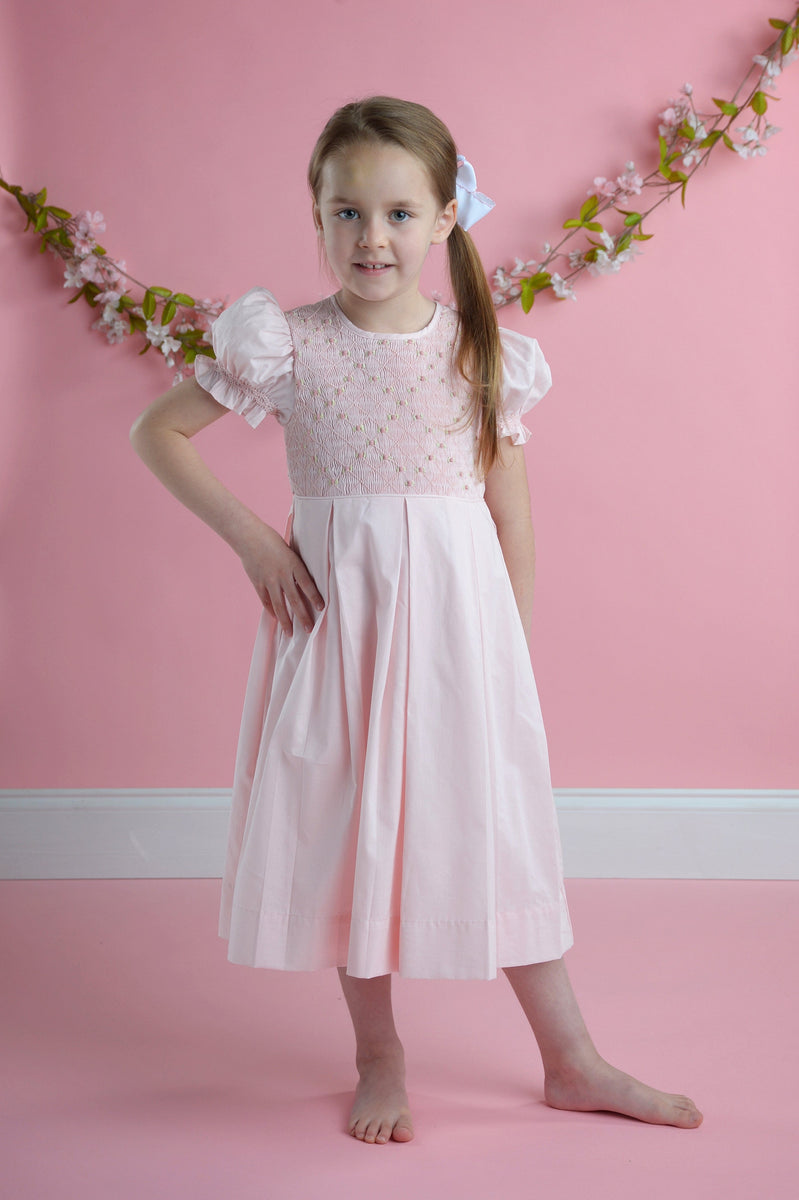 Pink Smocked Dress Little Girl Dresses Heirloom smocking Clearance ...