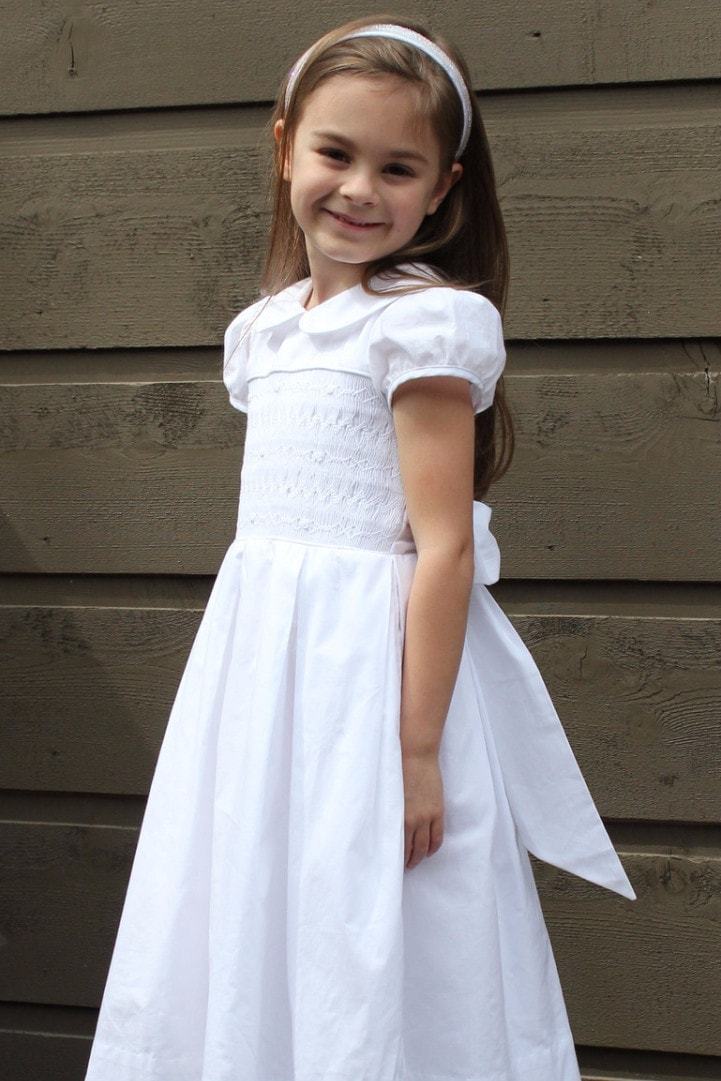 girls white christening dress