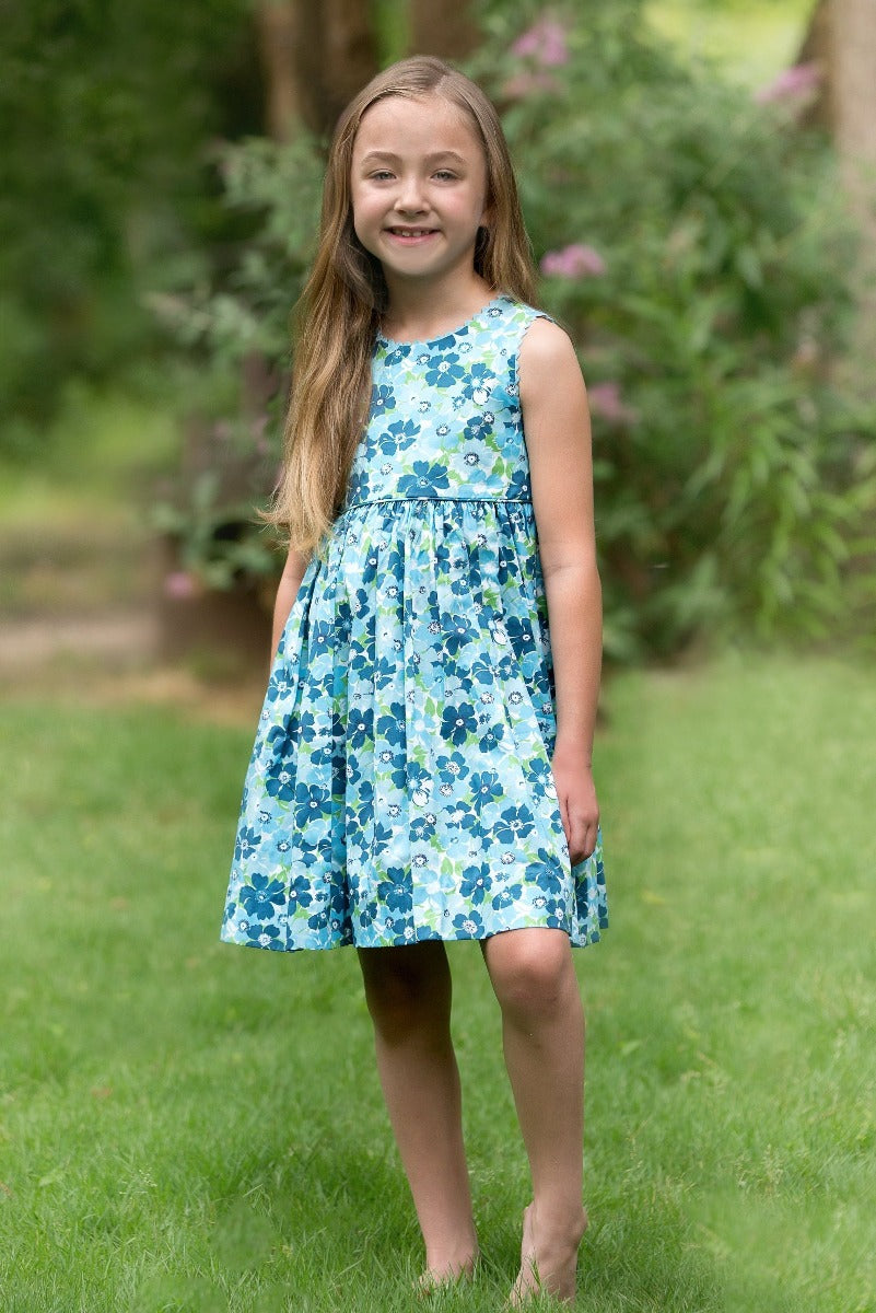 blue floral dresses