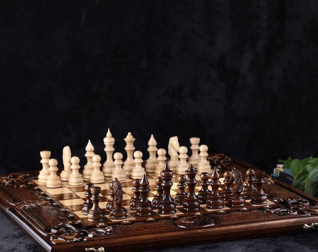Schachspiele aus Walnussholz Des Königs Schachbretter
