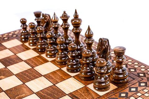 Jeu d'Echecs en Bois Original avec Pièces d'Echecs