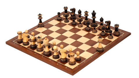 jeu d'échecs en bois noble cavalier