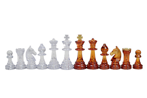 Pièces d'échecs transparentes bois