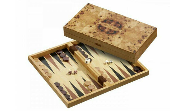 Joc de backgammon din lemn de plop