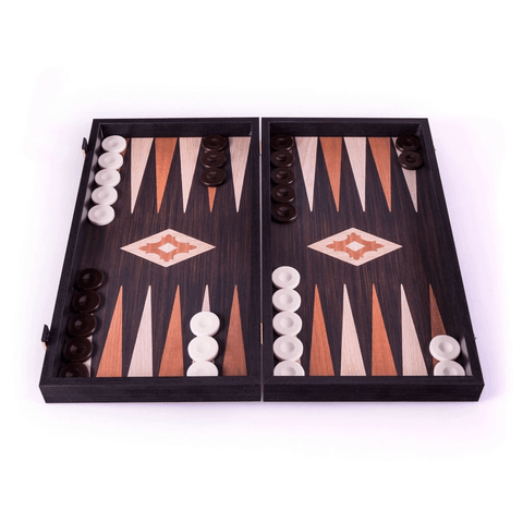 Plateau de Backgammon Noir en Bois de Wengé Fabriqué à la Main