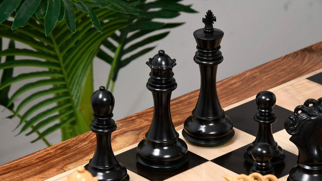 Handcrafted Chess Board with Ebony Wood Pieces