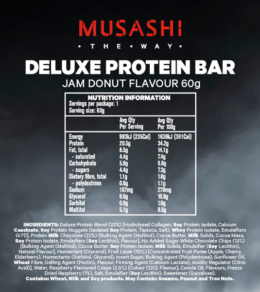 Musashi Deluxe Protein Jam Donut Ingredients