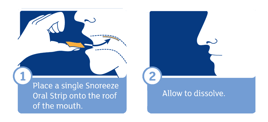 Snoreeze Oral Strips Direction