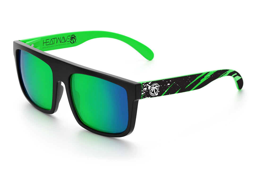 Lazer Face Sunglasses: Aerosol Green Customs