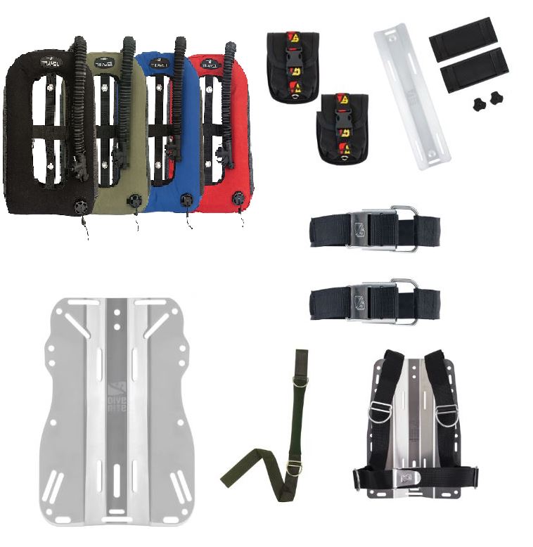 Dive Rite - Complete Single Tank XT Stainless Steel Backplate and Wing Kit - 25LB Wing