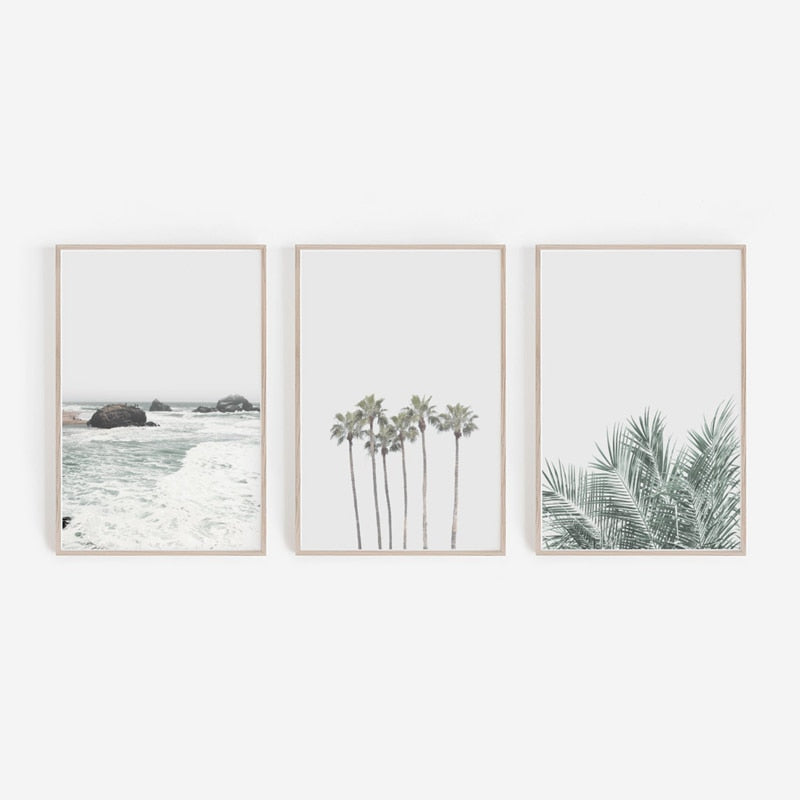 Large Set Palm Trees Print Canvas Coastalhomepaige