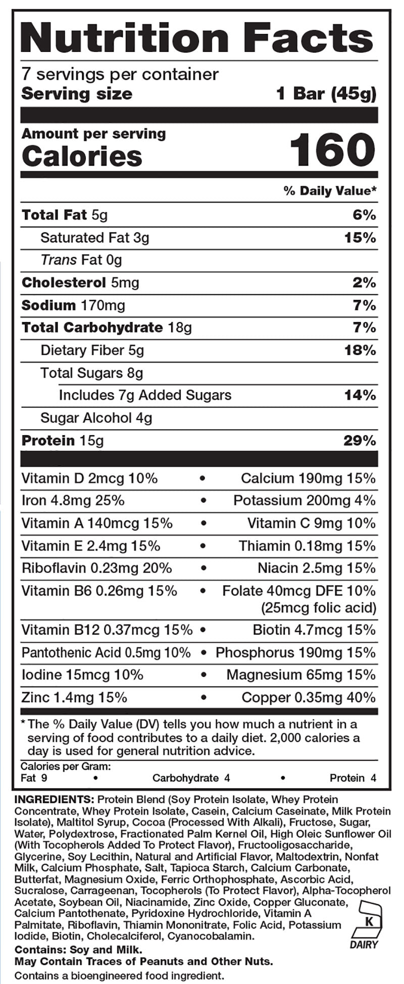 crunch bar nutrition