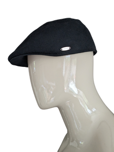 Mayser flat cap Zwart gekleurd. Haar. Maat 59. #701 | EcoGents