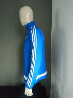 Adidas Chelsea sport trainingsjack. Blauw Wit. Maat L / XL. - EcoGents