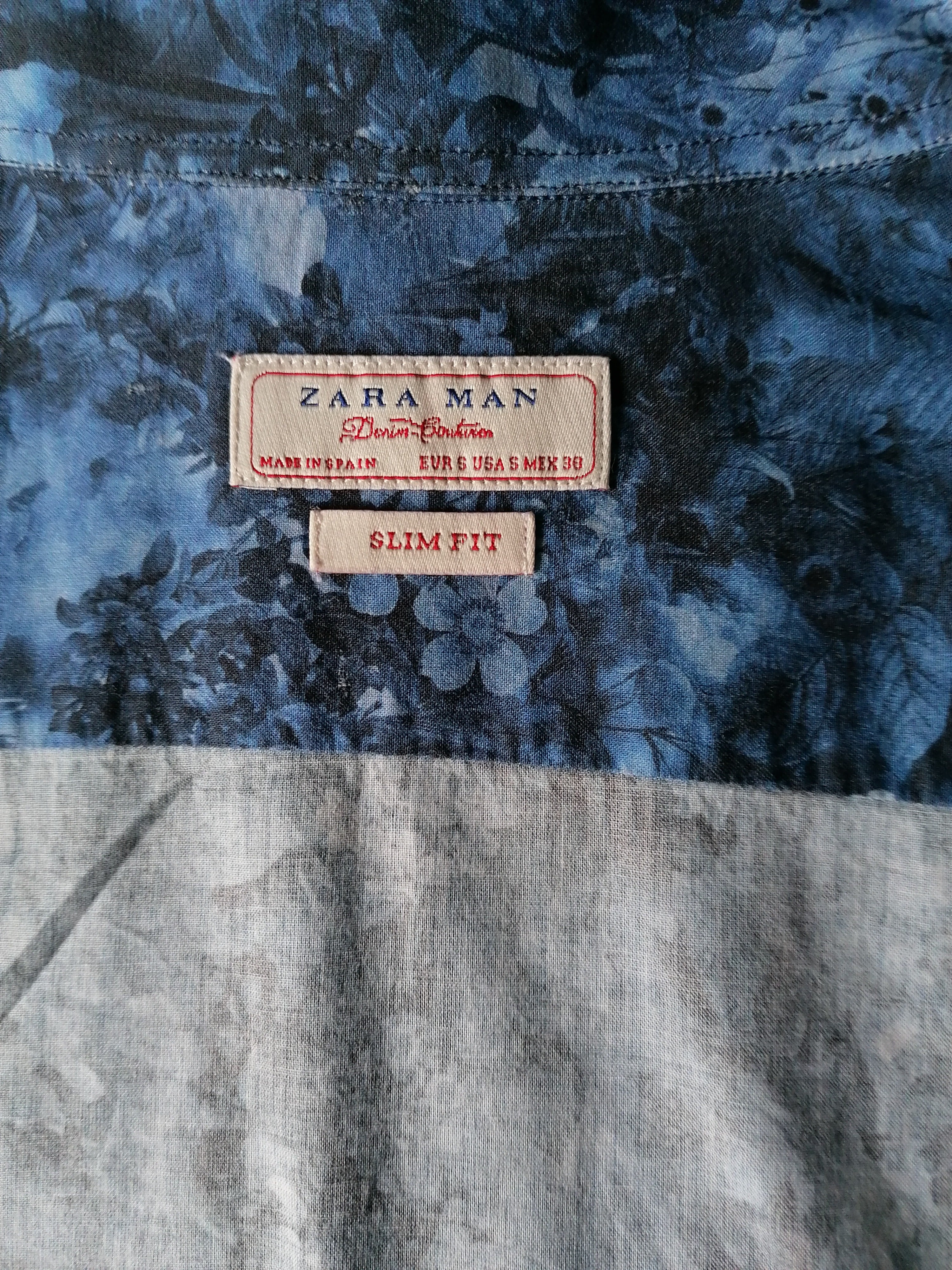 Zara Man overhemd. Blauw Maat S. Slim Fit |
