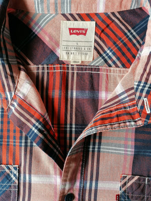 Proportioneel Hoe dan ook Ploeg Levi's overhemd korte mouw. Rood Blauw geruit. Maat L. | EcoGents