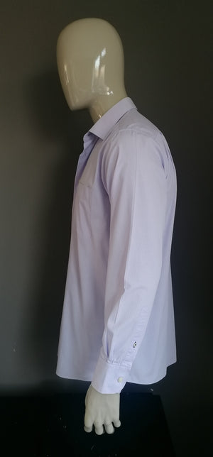 Camisa de Stanley Morgan. Púrpura blanca a cuadros. Tamaño 42 / L. |