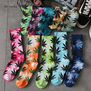 Tie-dye Maple Leaf Weed Socks - ClosedLoopExtractor.Com - Maple Leaf Socks