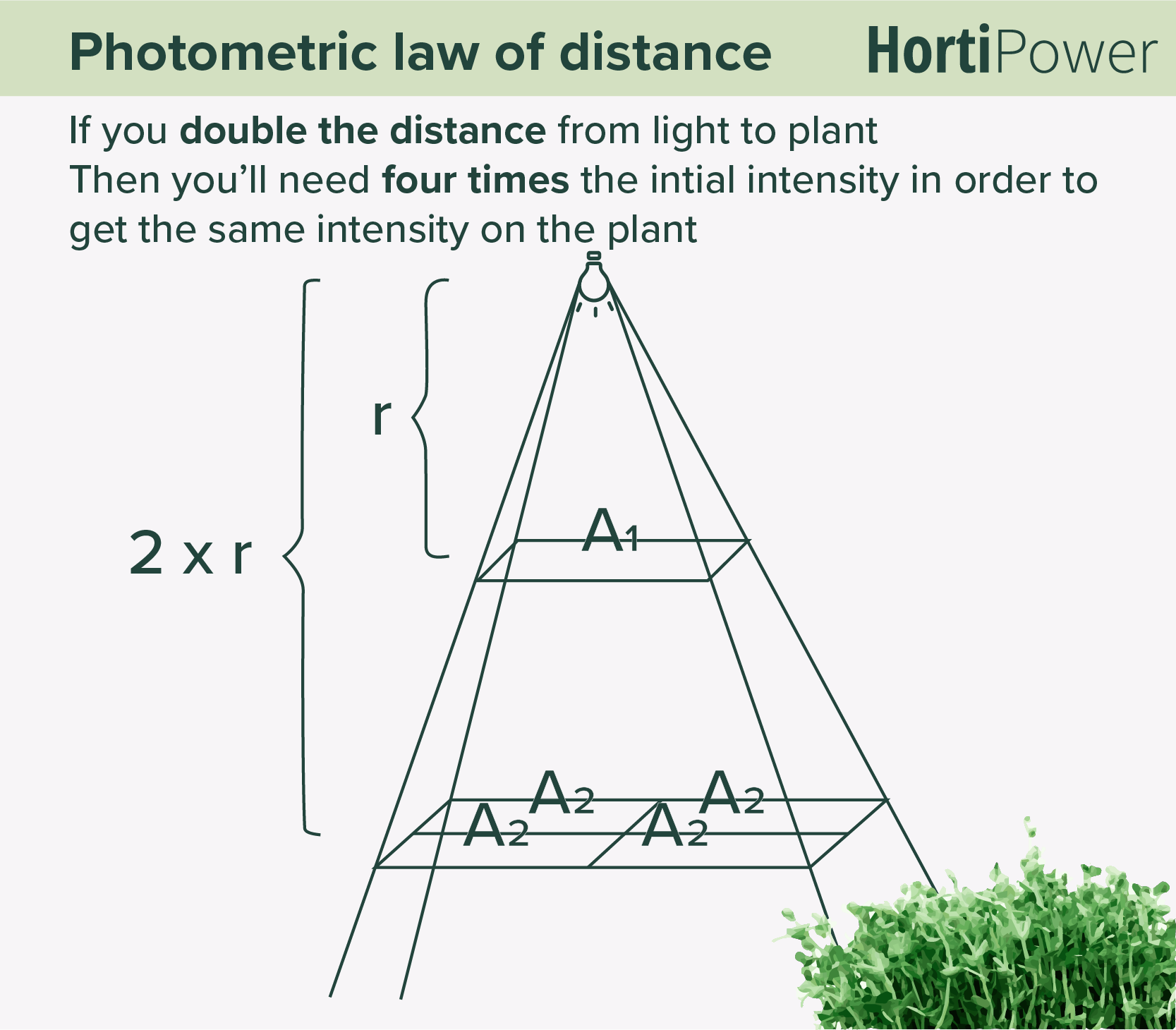Photometric law of distance growlights