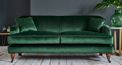 Emerald velvet sofa