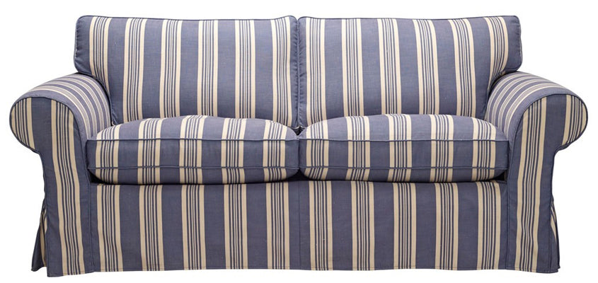 nautical blue striped sofa