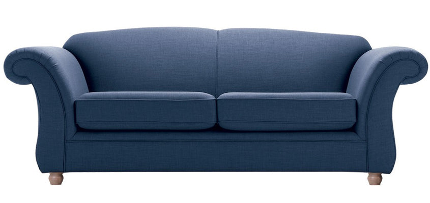 3 seater denim blue sofa