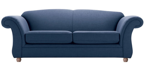 3 seater denim blue sofa