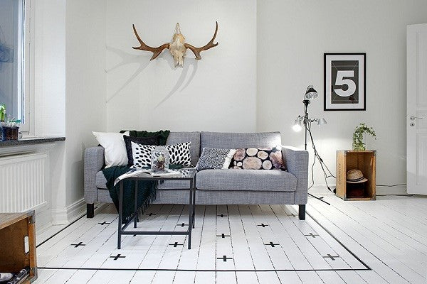 elegant wall accent black and white paint color