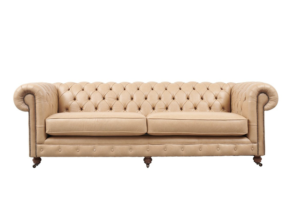 clarence leather 4 seater chesterfield sofa