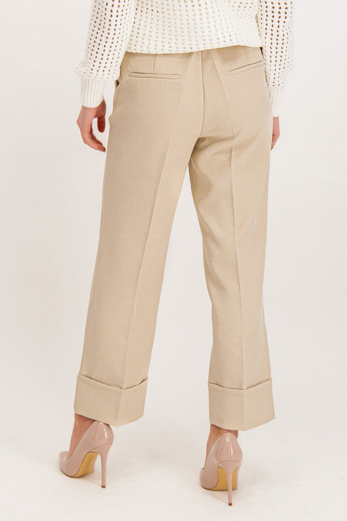 High-Waisted Carrot Trousers Clothing in Beige - Get great deals at JustFab