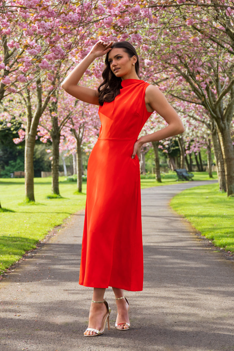 Adriana Coral Midi Dress