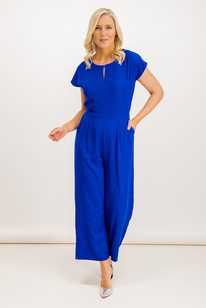 Emilie Royal Blue Sleeveless Wide-Leg Jumpsuit