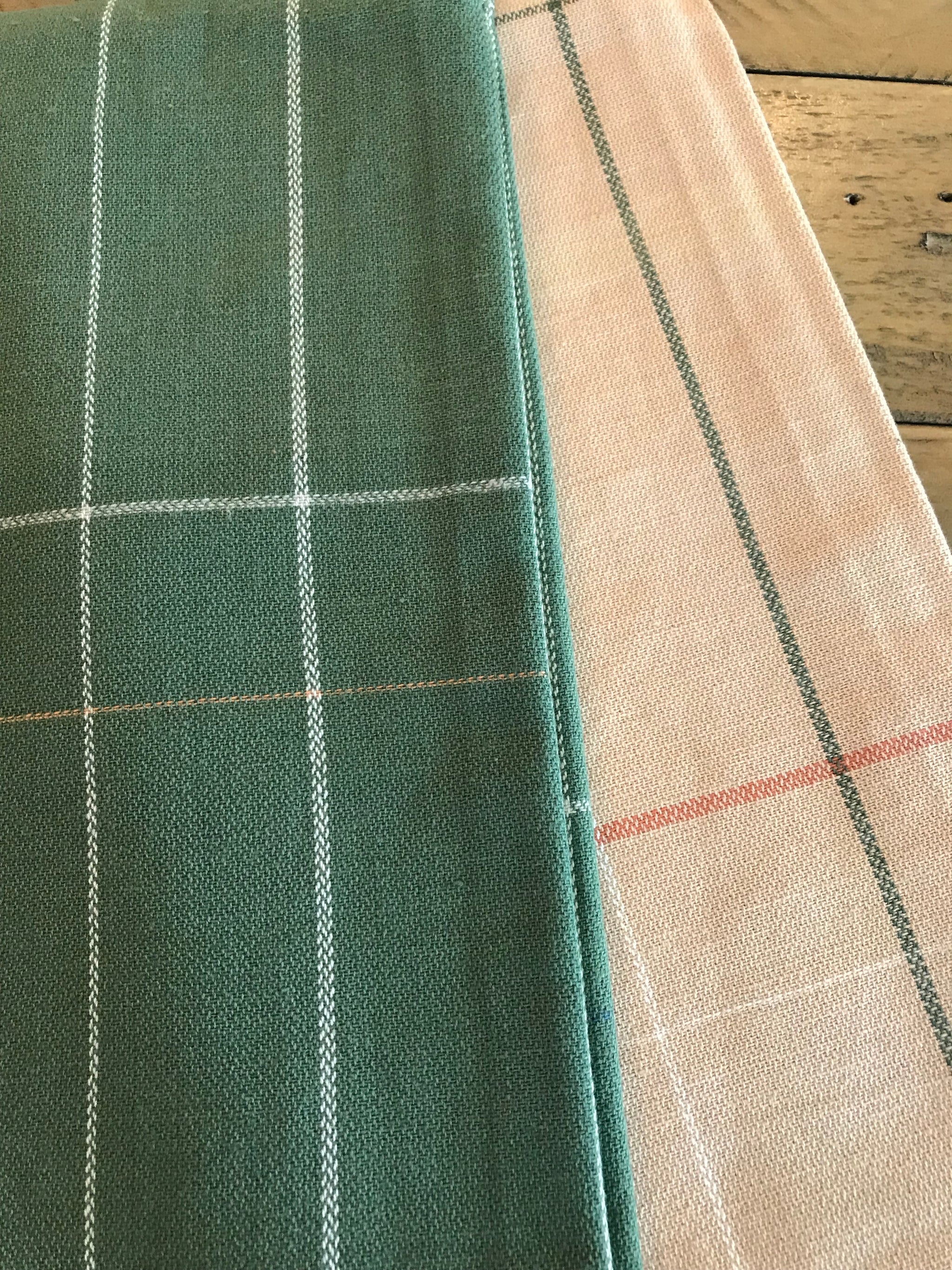 GREEN & TAN PLAID HAND TOWELS - Briar & Branch