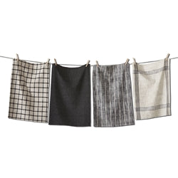 TURKISH HAND TOWELS WITH FRINGE - GRAY & WHITE - Briar & Branch