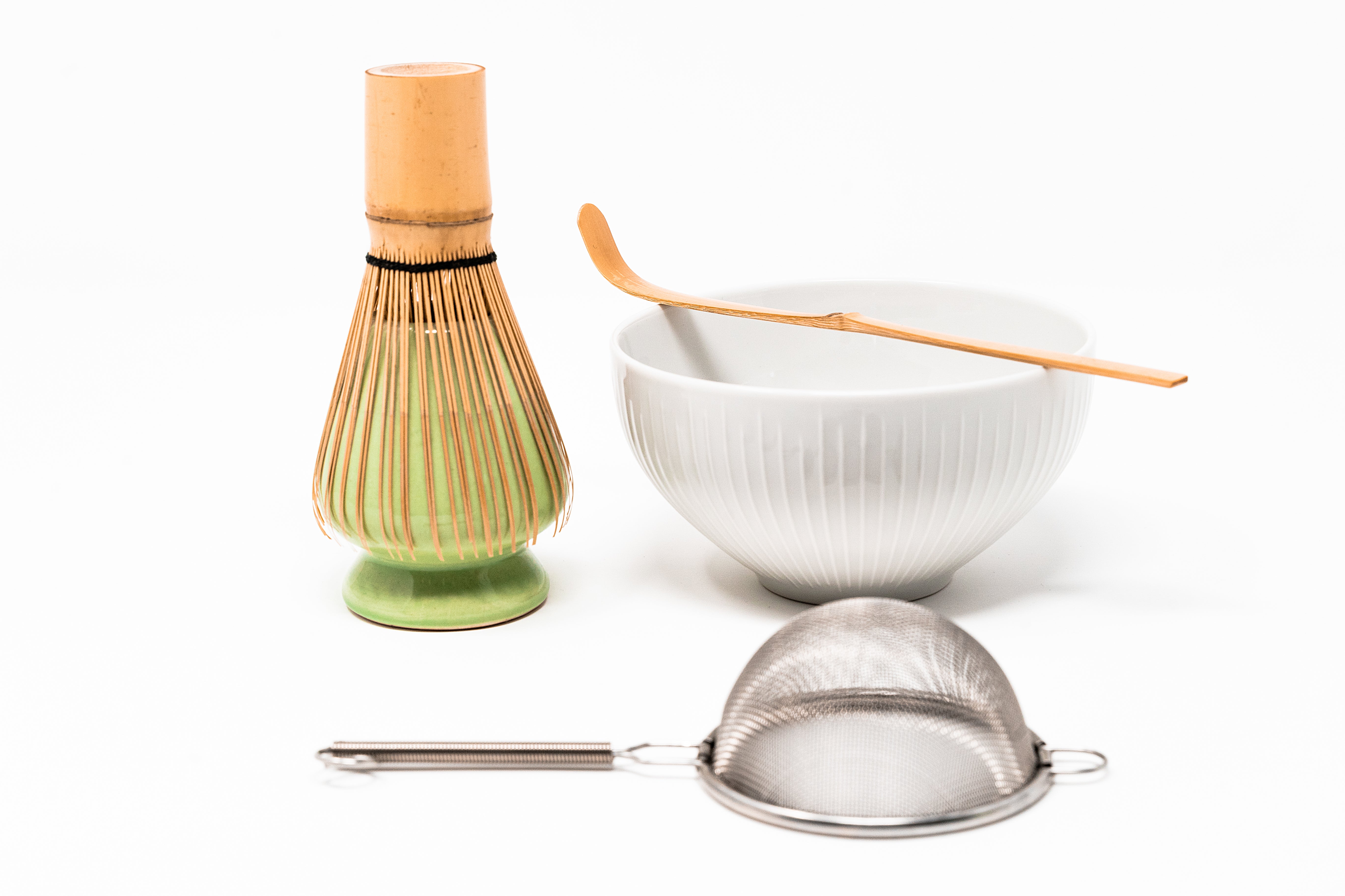 MATCHA TEA Set, Ceramic Bowl and Bamboo Whisk 💚