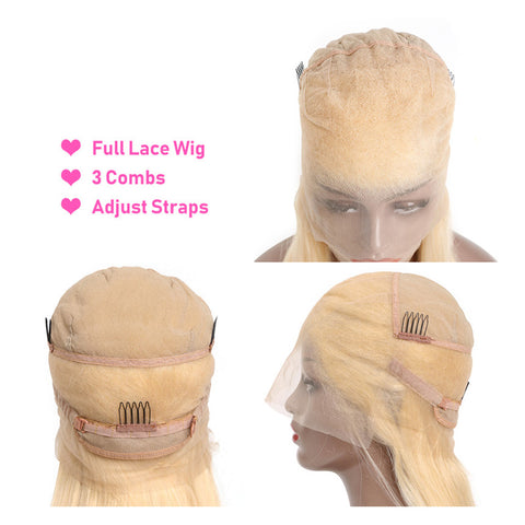 Transparent Full Lace 613 Blonde Curly Wigs Mongolian Remy Human Hair Wig Pre Plucked Hair 130% Density