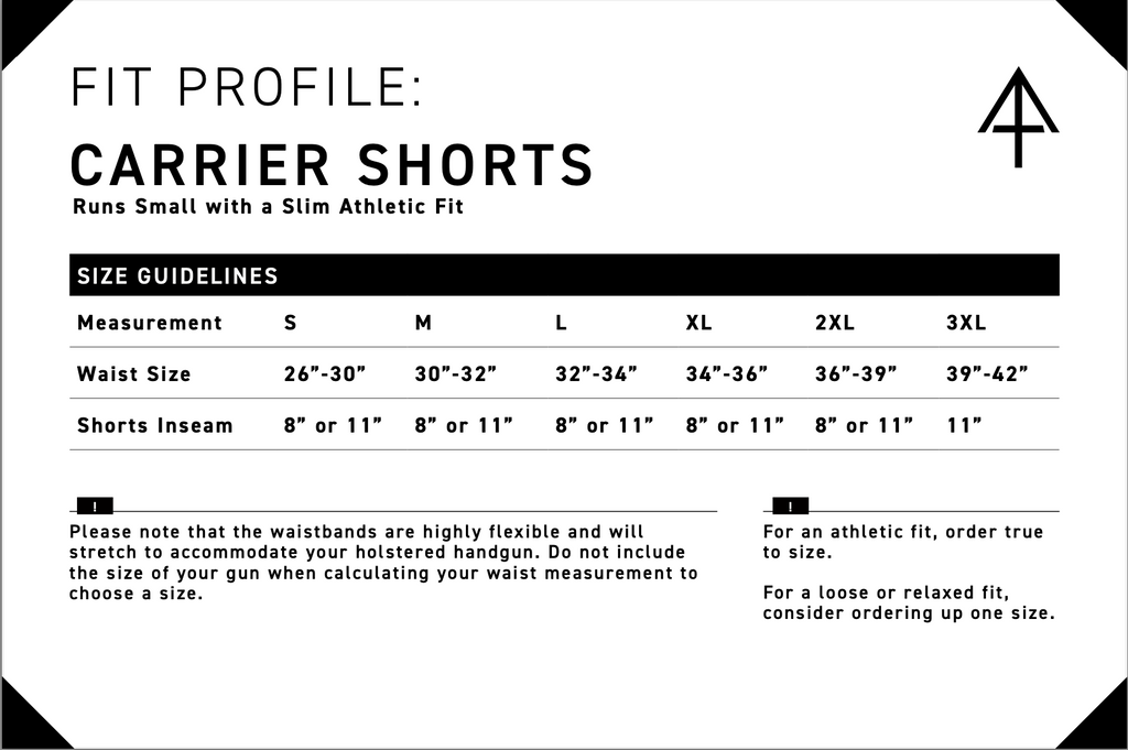 shorts size guide